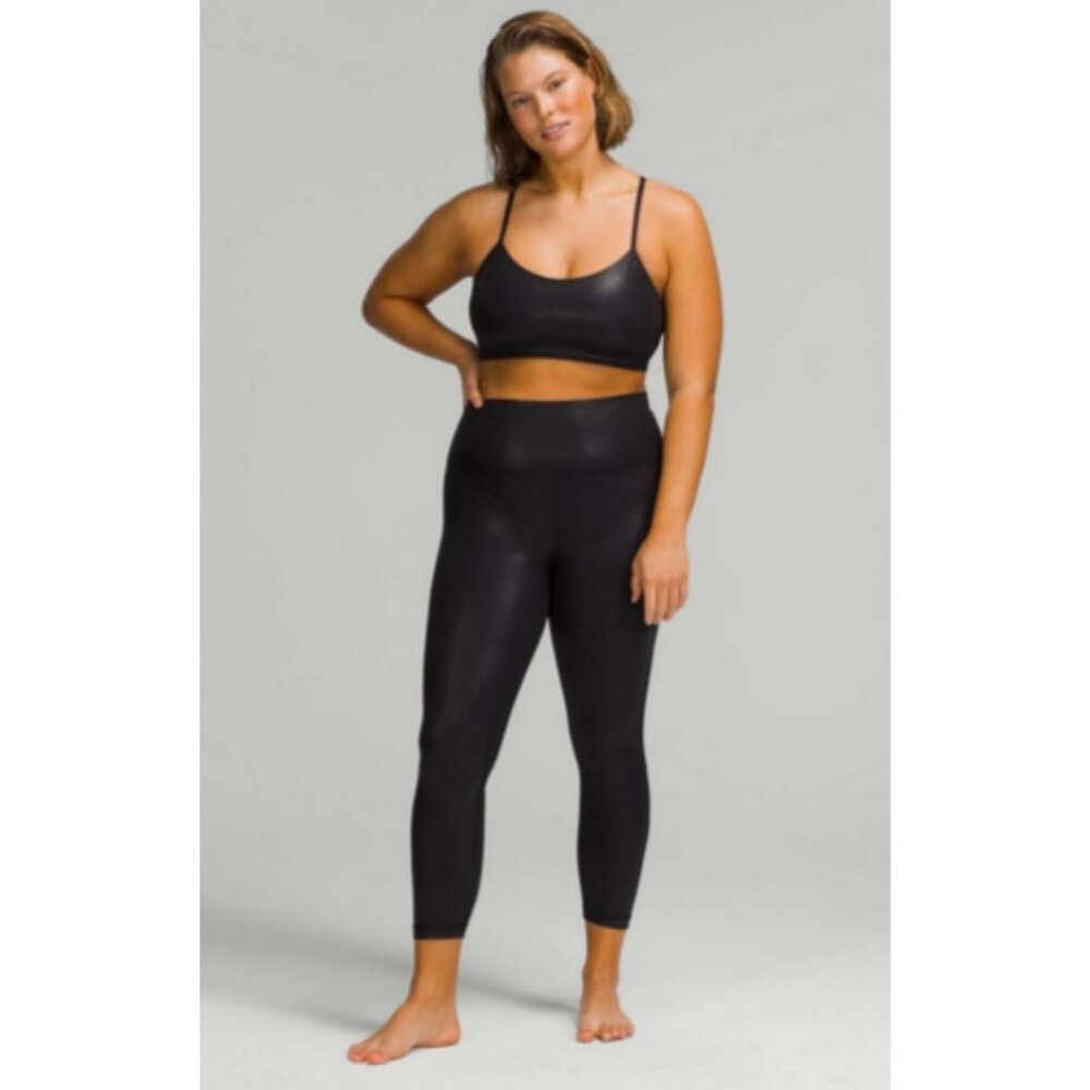 Lululemon Align High-Rise Pant 25" Shine Radiate Foil Print Black Size 4